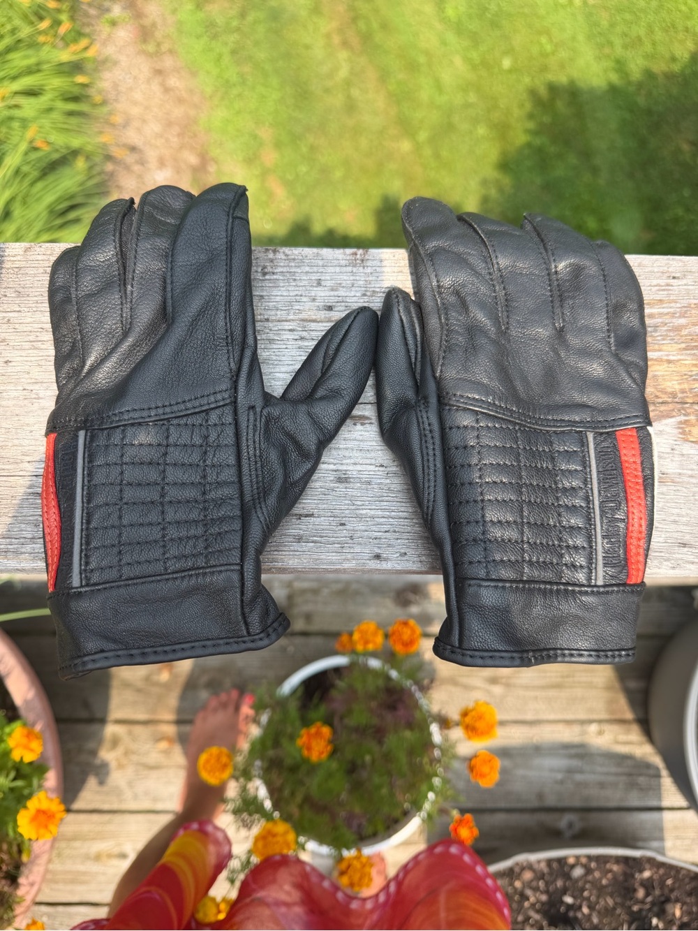 Harley-Davidson Genuine Goatskin Leather Motorcycle Riding Gloves Black M